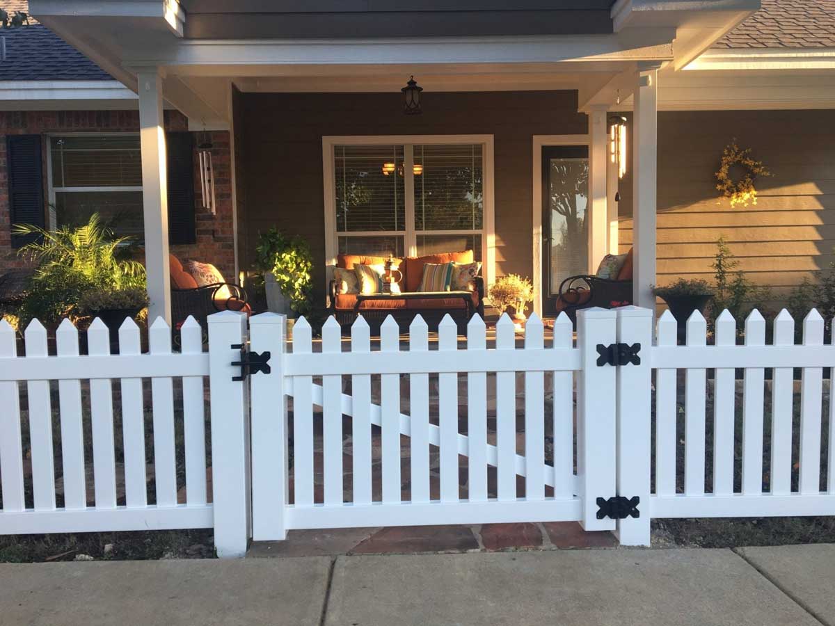 A classic white picket fence
